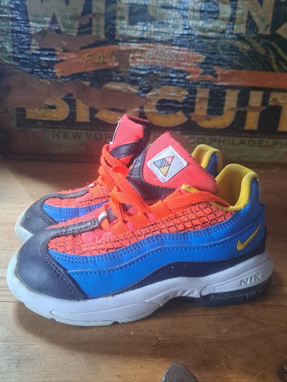 Nike Air Max 95 Spider-Man Sneakers Toddler Size 9C Red Blue CI5644-600